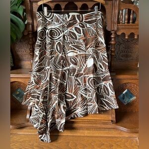 Erica Brooke Vintage 90s Linen Asymmetrical Midi Skirt Size 10/12